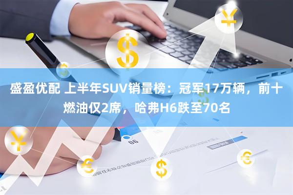 盛盈优配 上半年SUV销量榜：冠军17万辆，前十燃油仅2席，哈弗H6跌至70名